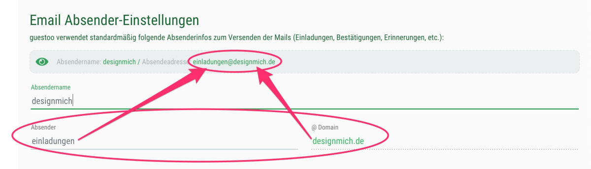 Eigene E-Mail-Adresse als Absender (kostenpflichtige Zusatz-Option) - 