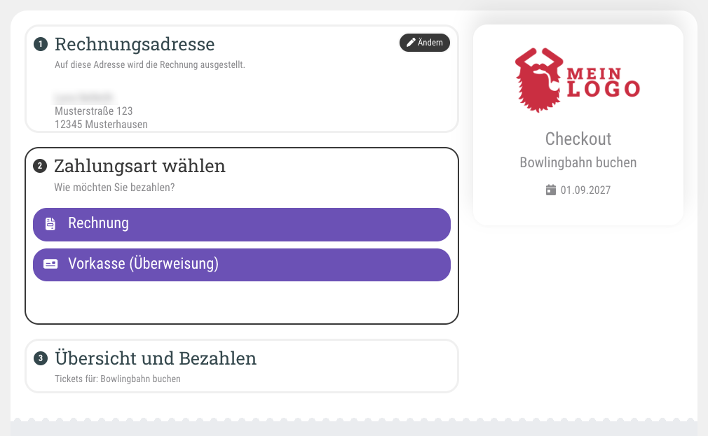 Bezahlprozess inklusive: Digital oder vor Ort • Ein Buchungsprozess genau so, wie Du ihn brauchst