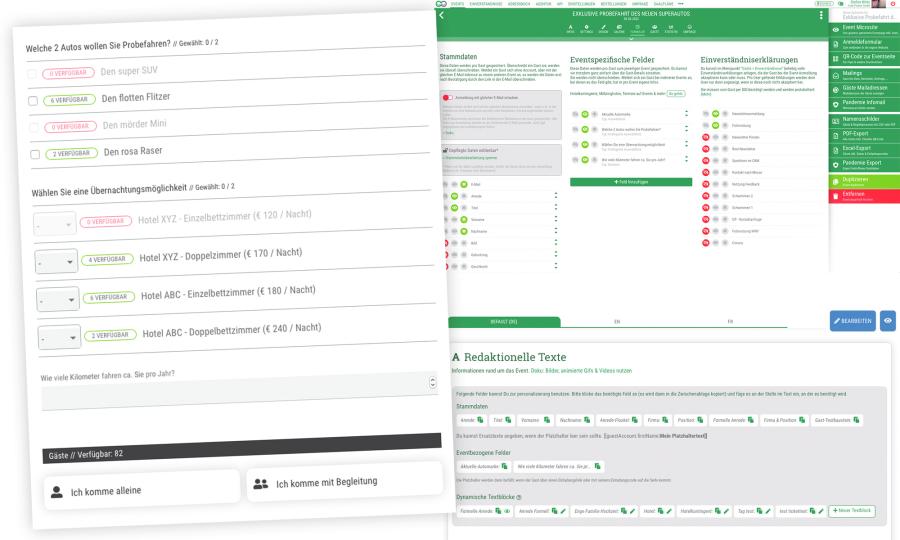 Hoch personalisiert & trotzdem effektiv • Persönliche Ansprache, individuelle Anmeldeoptionen pro Gast, CheckIn-Benachrichtigungen, …