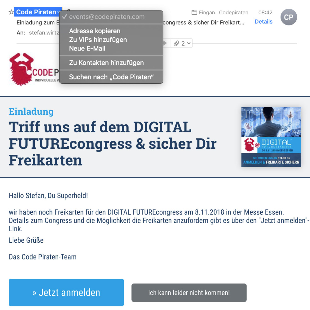 guestoo wird noch persönlicher Eigener Absendername + Absender-Email für Agentur-Emails nutzen