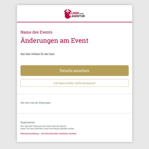 Änderungs-E-Mail Optional - Wenn es relevante Änderungen am Event gibt