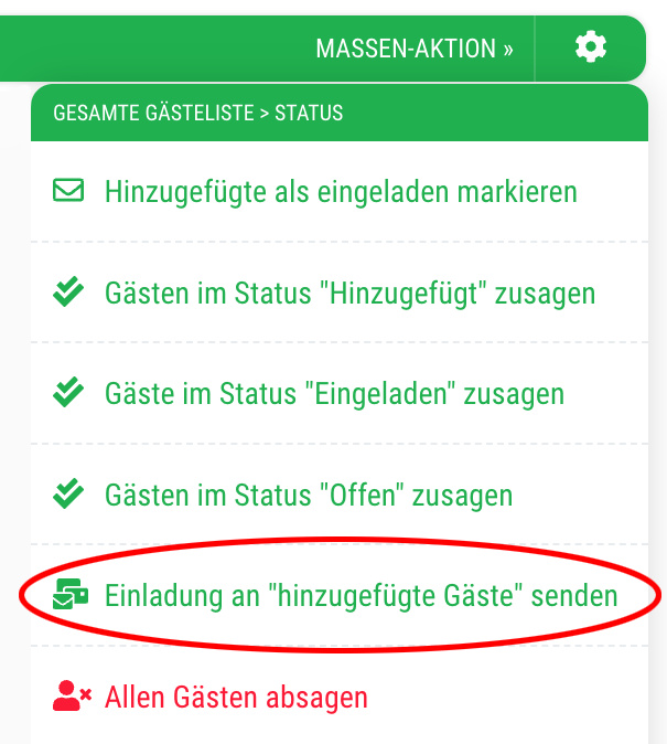 Wann - Wann geht diese E-Mail an Deine Gäste?