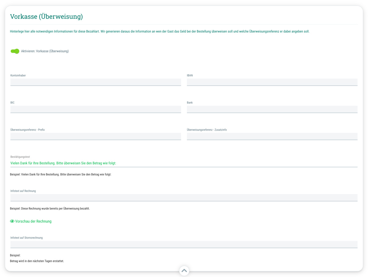Vorkasse (Überweisung) - 