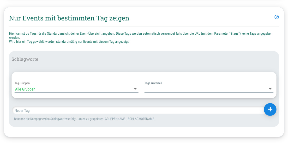 Nur Events mit bestimmtem Tag anzeigen - 