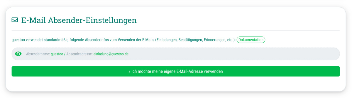 E-Mail-Absender-Einstellungen - 