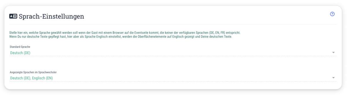 Sprach-Einstellungen - 