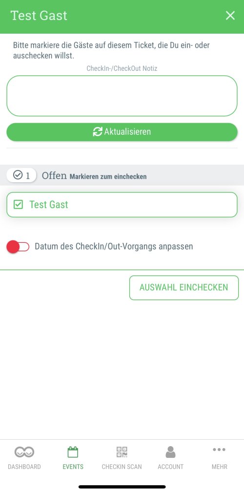 Schritt 4: Check-in bestätigen