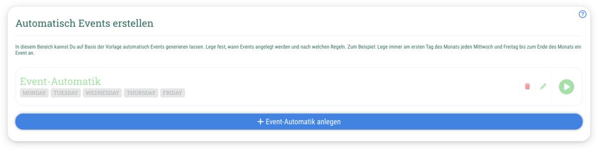 Mehrere Events in einem Schritt anlegen - 