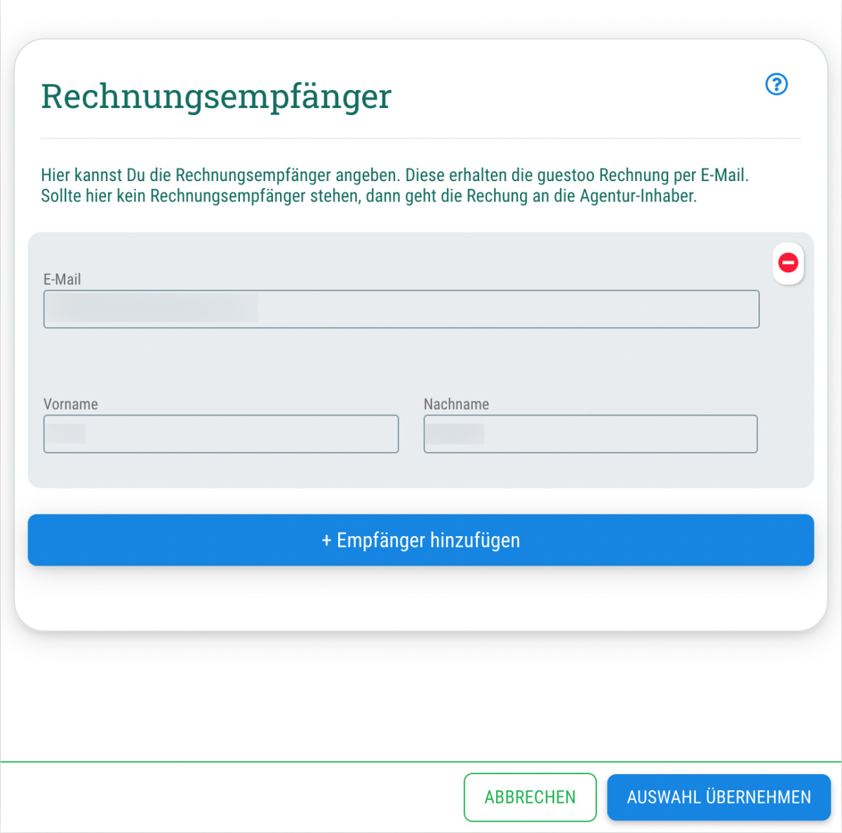 Rechnungsempfänger - 