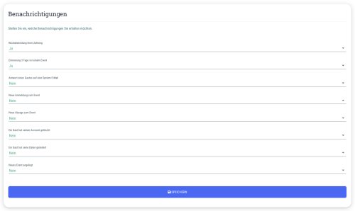 Benachrichtigungen für den kompletten Account einstellen