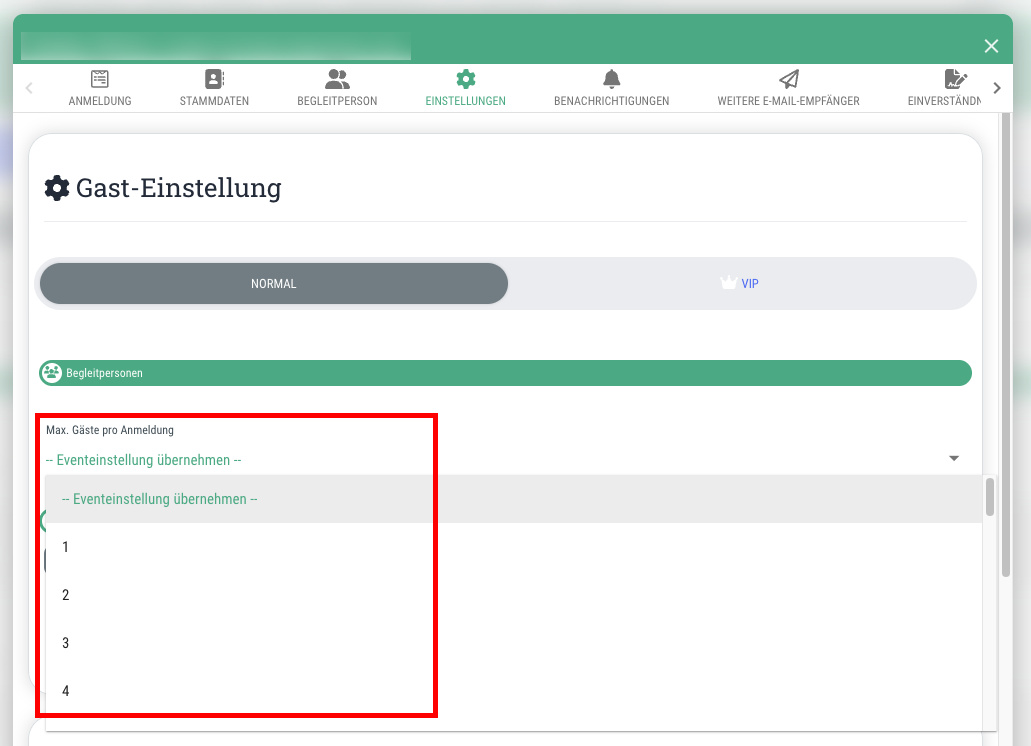 2. Ausnahmen für bestimmte Gäste definieren - 