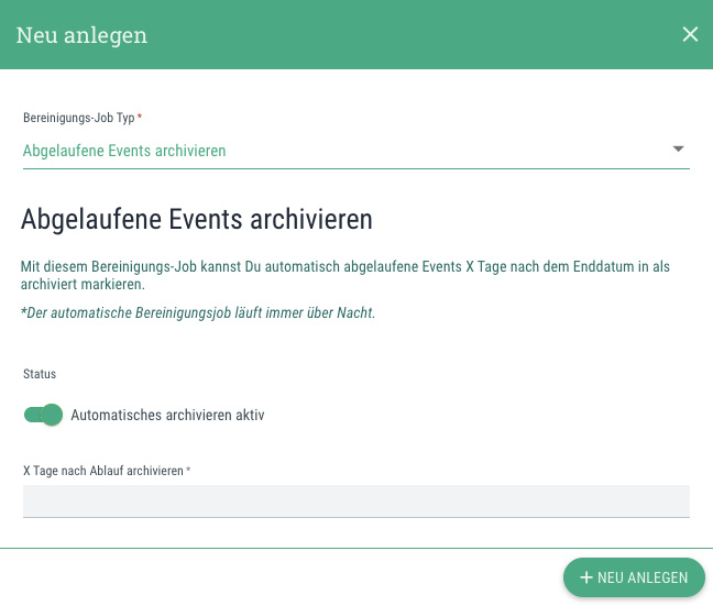 Abgelaufene Events archivieren - 