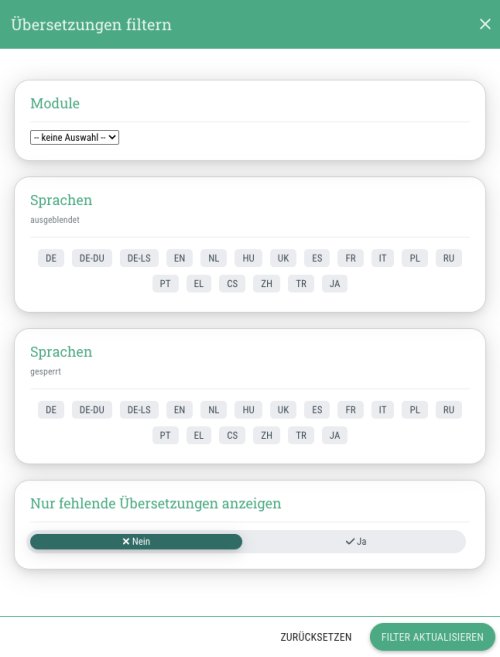 Filter-Optionen