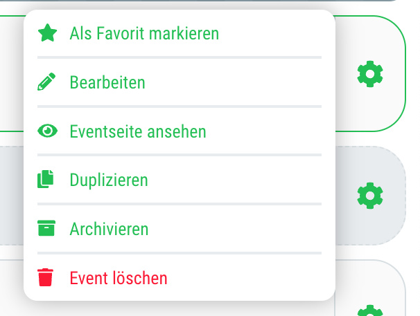 Events verwalten - 