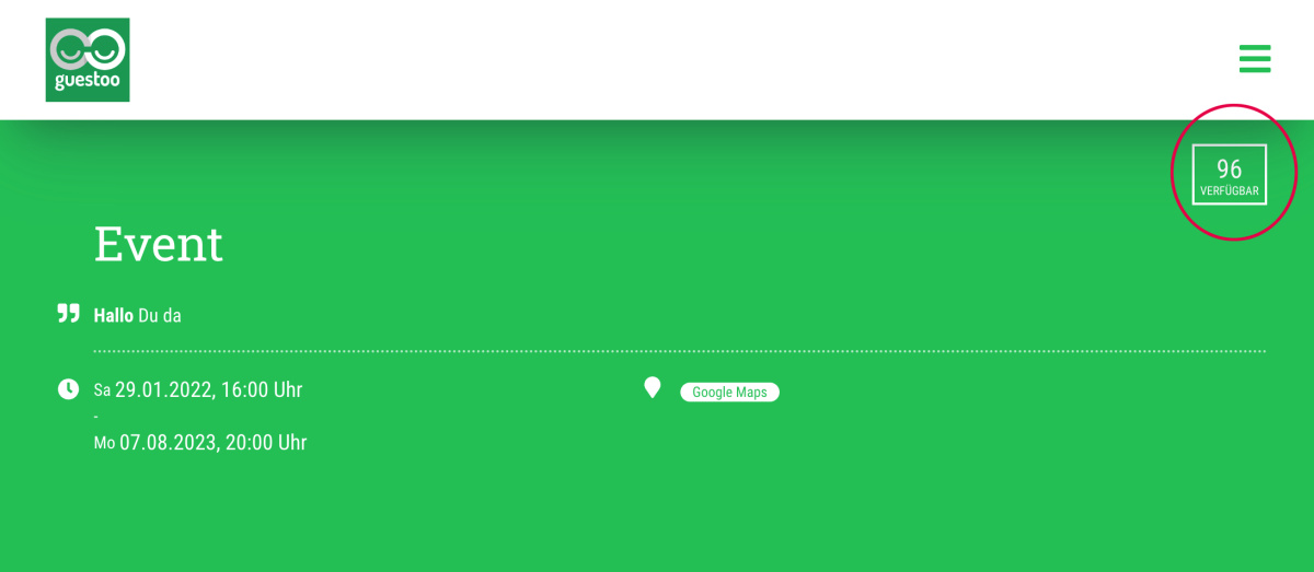 Wie kann ich die freien / verfügbaren Plätze auf der Eventseite ausblenden? - 