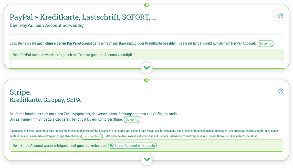 Wie kann ich PayPal / Stripe als Zahlungsart aktivieren? - 