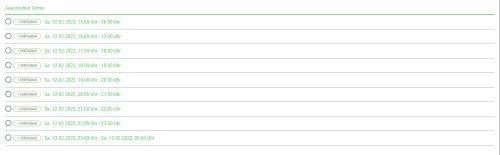 So sehen die Timeslots im Anmeldeformular für Deine Gäste aus