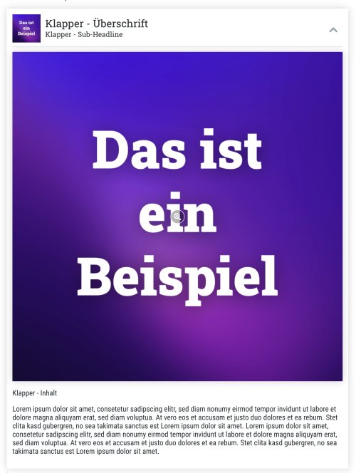 Beispiel: Klapper im Template 