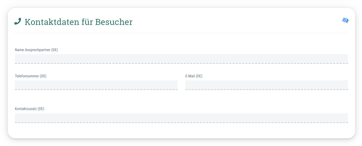 Kontaktdaten für Besucher - 