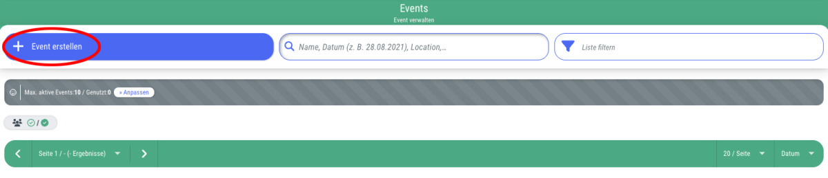 1. Event erstellen - 
