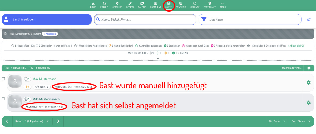 15. Gäste verwalten & einchecken - Stammdaten bearbeiten, Einladungen versenden, Check-in...