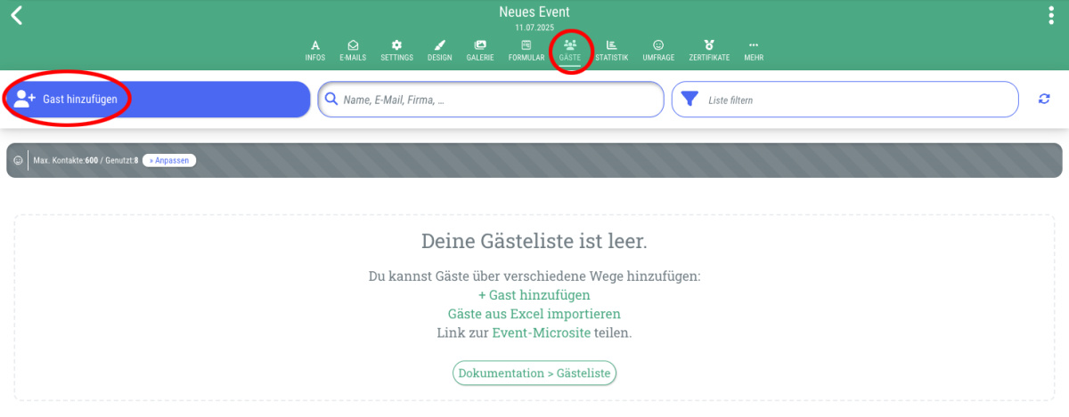 13. Gäste direkt einladen - 