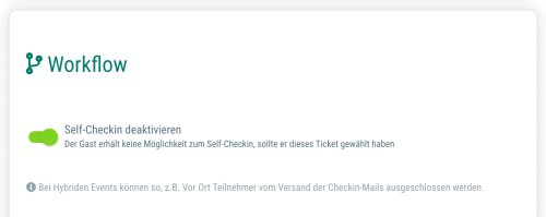 Self-CheckIn deaktivieren für das 