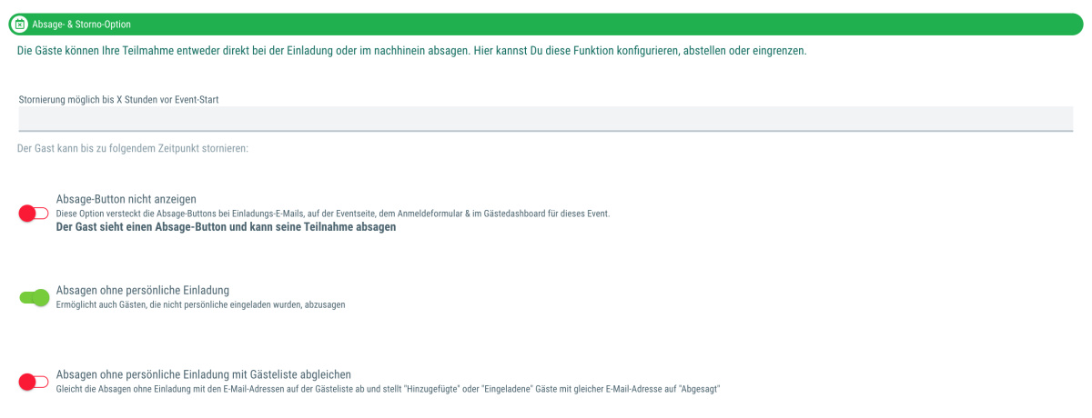 Absage-/Storno-Option - 