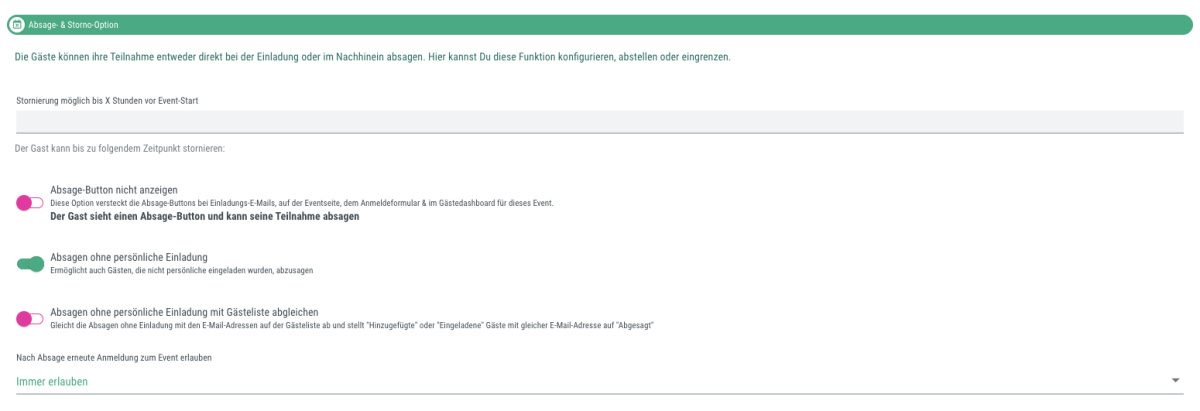 Absage-/Storno-Option - 