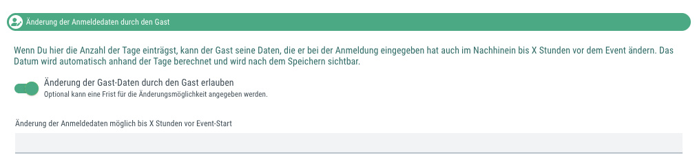  Änderung der Anmeldedaten durch den Gast - Ab Pro-Tarif