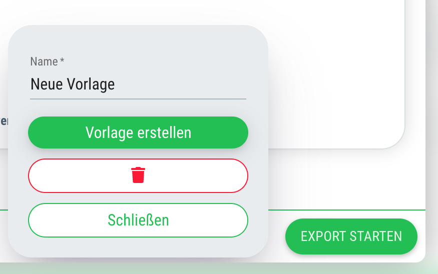 Export-Vorlage anlegen - Speichere Deine Export-Einstellungen für später