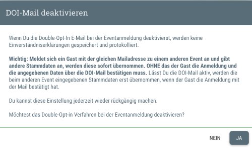 Lies Dir die Hinweise zum Deaktivieren der DOI-E-Mail gründlich durch und klicke dann auf 