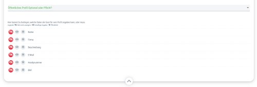 Lege fest, ob das öffentliche Profil für Deine Gäste verpflichtend ist und welche Angaben hierfür benötigt werden.