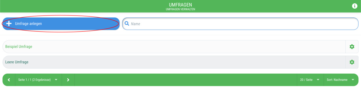 Umfrage anlegen - 