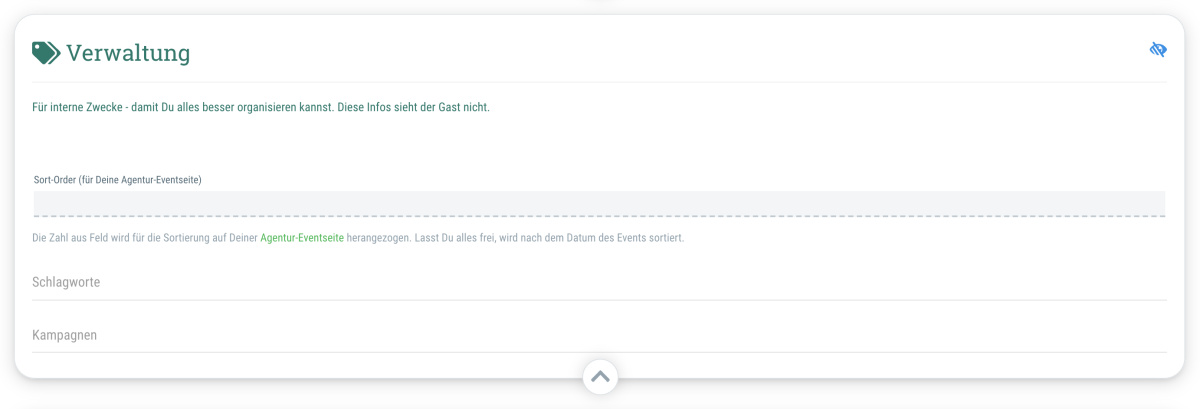 Interne Verwaltung Deiner Events - 