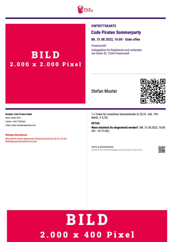 Classic Klassisches Ticket-Design mit 2 Bildern