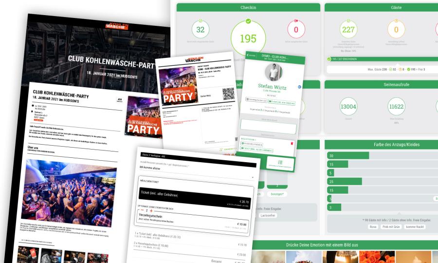 Events & Partys organisieren • Je nach Wunsch mit Tickets und Saalplan