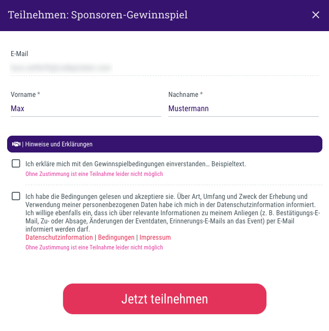 QR-Code zur Teilnahme am Gewinnspiel • Gewinnspiel-Anmeldung in wenigen Klicks