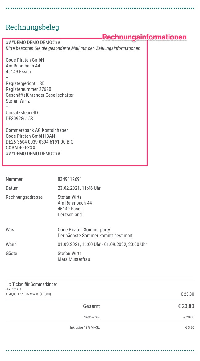 So sehen Rechnungen aus (Version Mailtext) - 