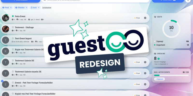 guestoo Redesign, Ein neuer Anstrich für mehr Übersicht