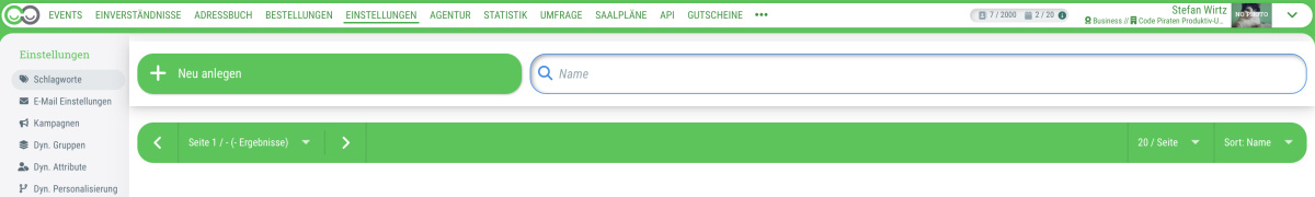 Vorteilspartner pflegen - 