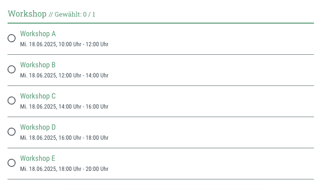 Timeslots zur Terminvergabe • Alle Teilnehmer:innen an einer Stelle