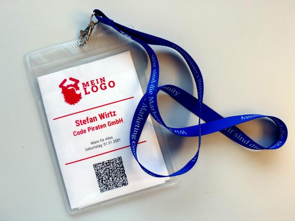 Namensschild (A6) + Checkin QR (groß) Ticket und Namensschild in einem