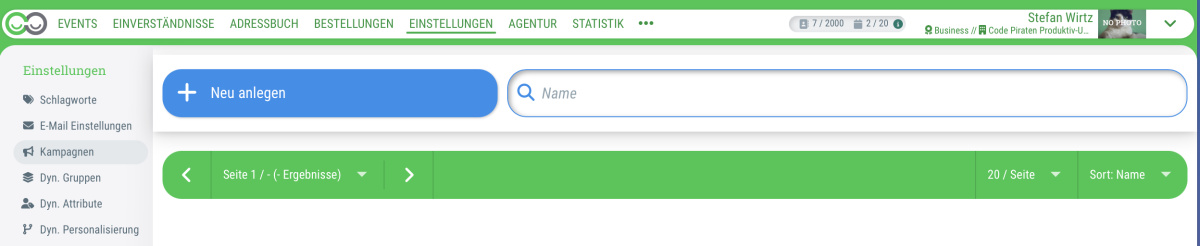Kategorien pflegen - 