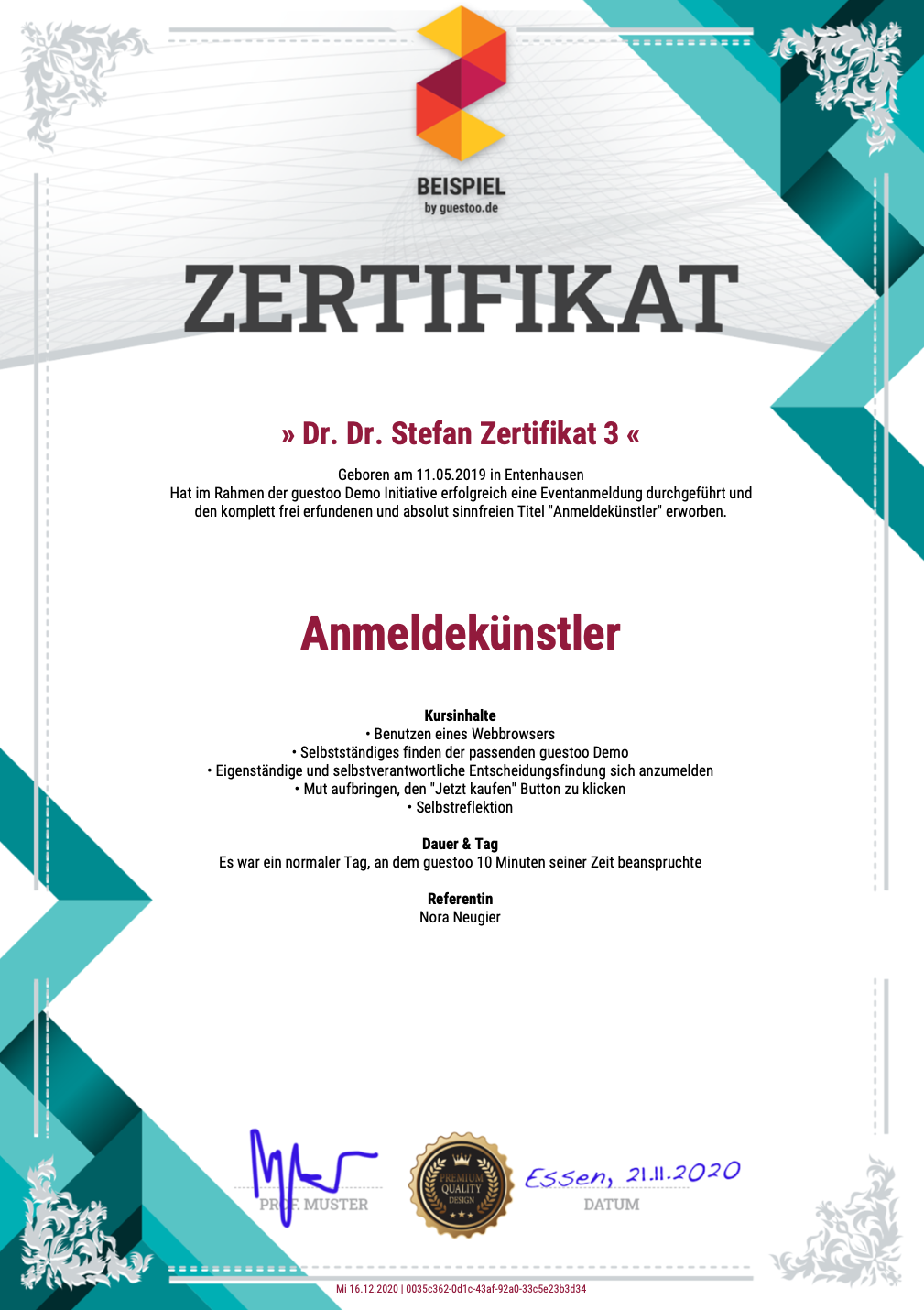 Teilnehmendenzertifikate • Automatisch und personalisiert